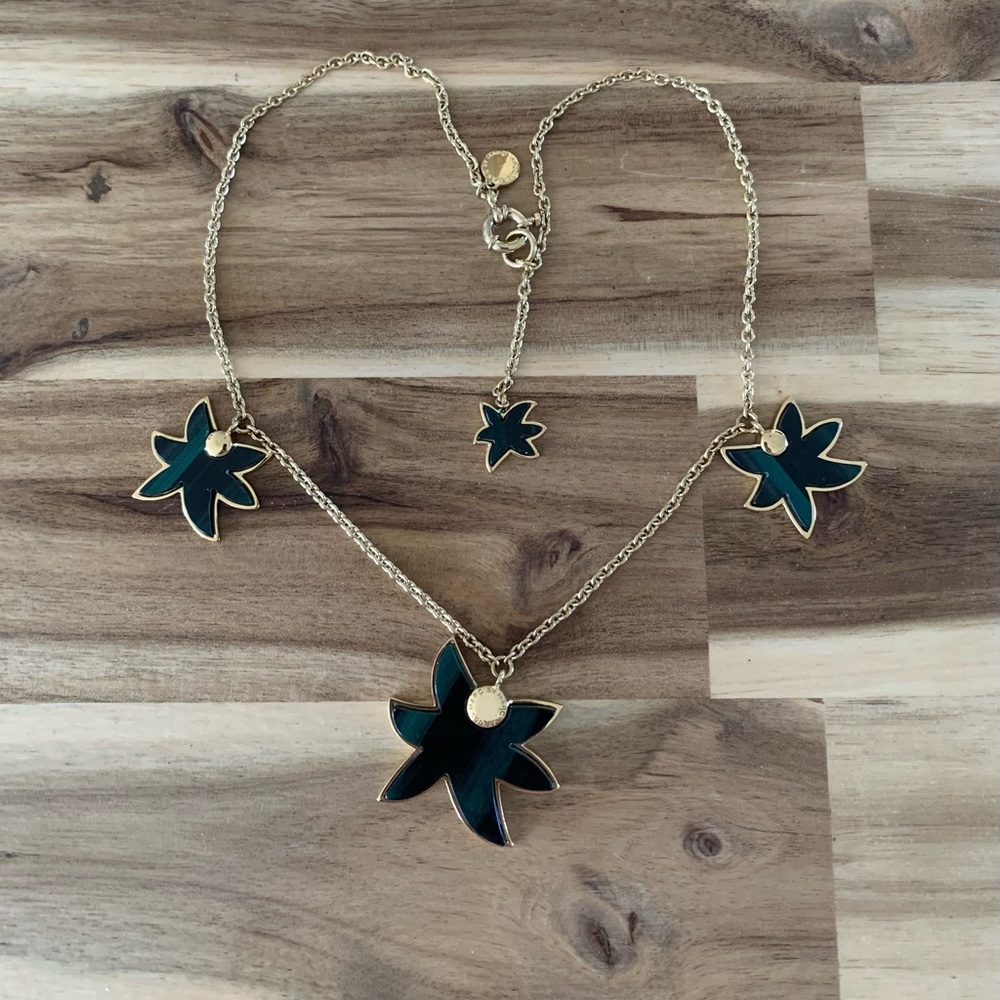 Marc Jacobs malachite leaves necklace vintage jewelry NWOT